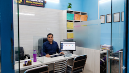 Ujjwal Agarwal, private financer in Dhampur, at work